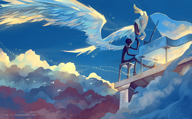 琴之翼曲绘大爱deemo韩一杰