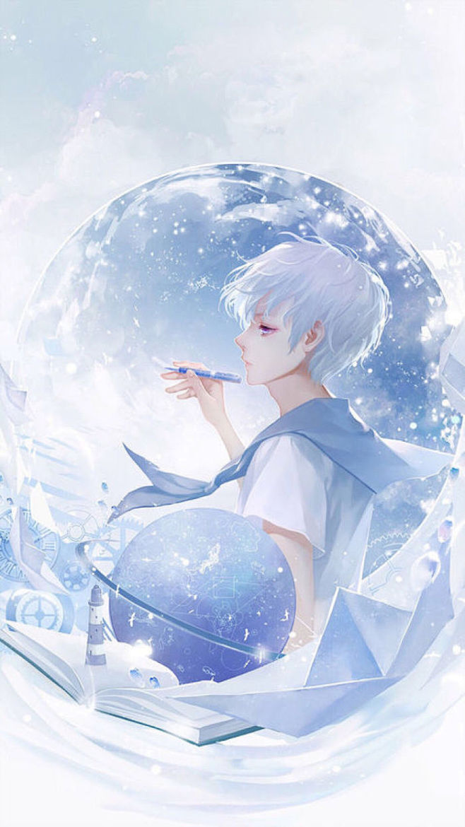 梦幻男生男头动漫二次元奇幻少年壁纸背景板