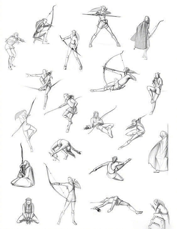 资源君一组射箭姿势素材拿去练习转需67676767