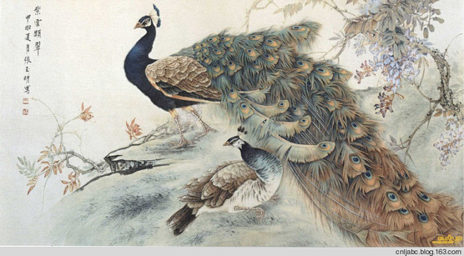 张玉明工笔画孔雀