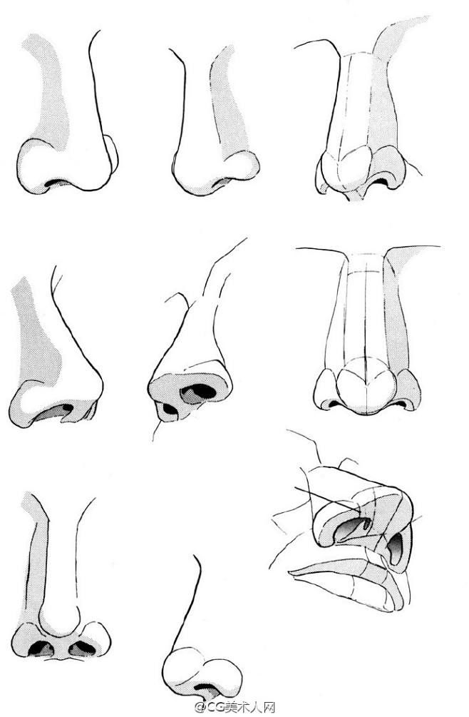 09:48:11#绘画参考#鼻子基础结构画法~线稿yannie凉瓦瓦在路上同采自