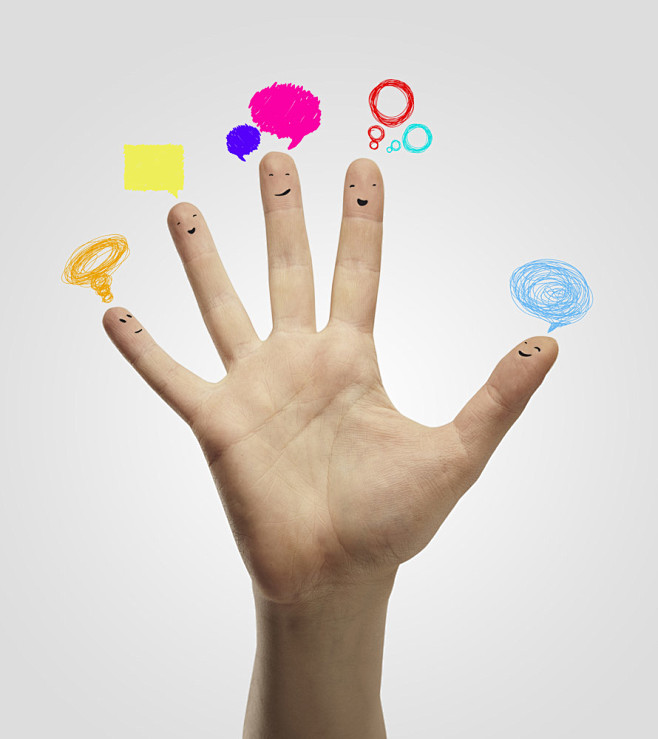 手掌五指与对话框图片