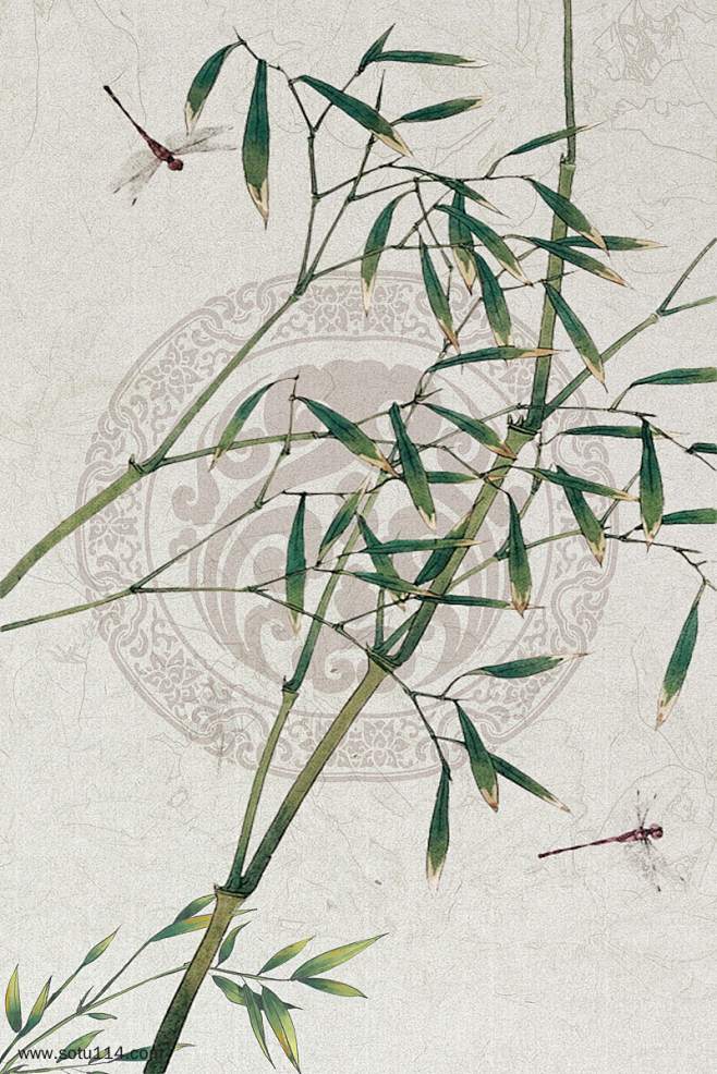 古风竹子手绘背景图片png免抠元素卡通手绘背景装饰免扣图片
