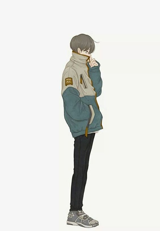 男生插画人物站立