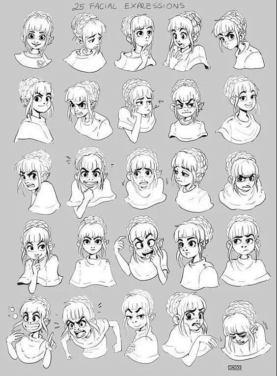 各种形态的表情练习绘画参考表情人体半次元acg爱好者社区