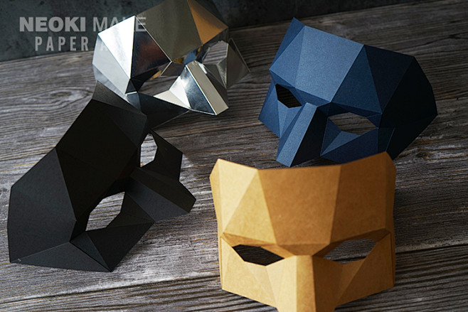 创意diy纸模立体面具佐罗男女通用半脸化妆舞会派对写真亮银色潮淘宝