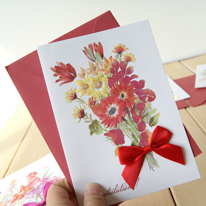 精美贺卡可爱立体蝴蝶结小贺卡节日派对小卡片生日中秋祝福卡淘宝网