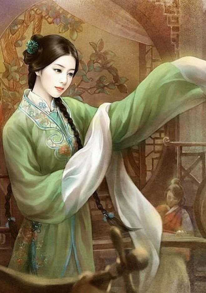 手绘古代美女