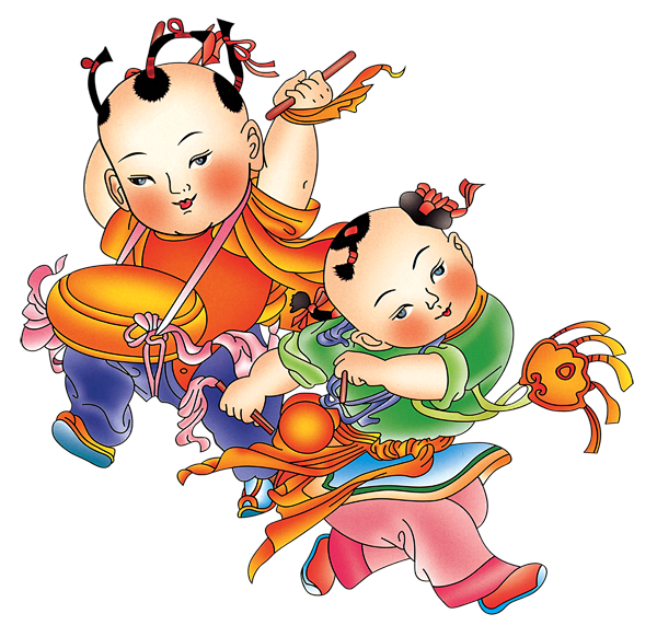 免抠中国福娃招财童子png图片