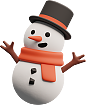 雪人 3D卡通图标 PNG免抠图