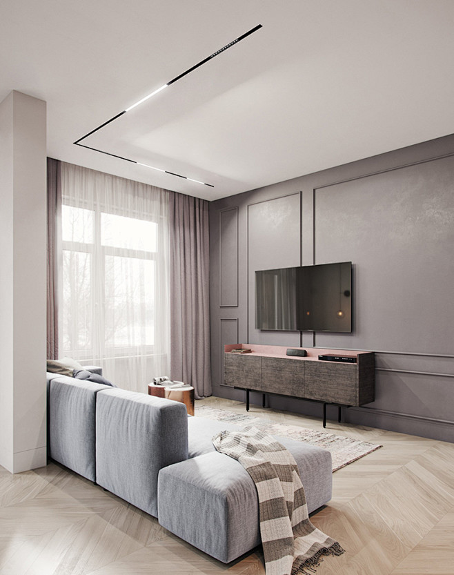 贤城创新无边框磁吸轨道灯led线条灯无主灯设计客厅创意线性射灯tmall