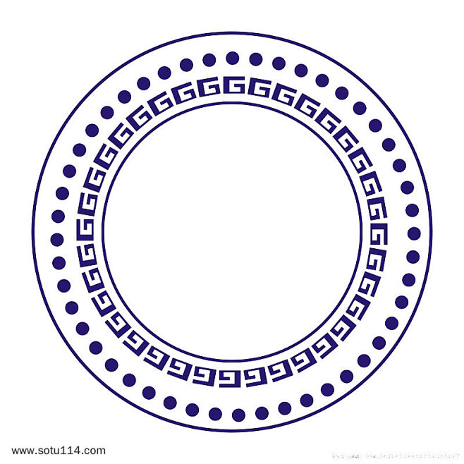 简单大气青花瓷花纹