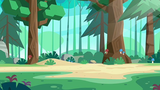 场景扁平化设计的学习学习的作品一些喜欢的场景把它们变成扁平化矢量