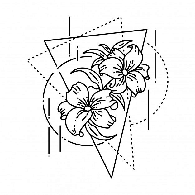 几何纹身花纹图案矢量图