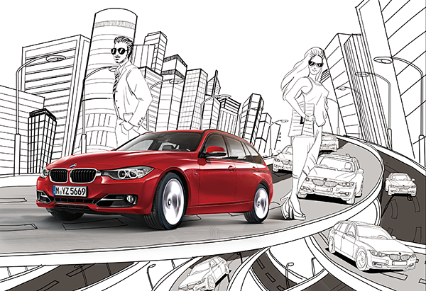 bmw 3er illustration.