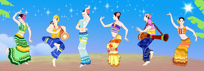 傣族舞卡通图片图片