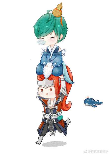 王者荣耀王者荣耀同人王者荣耀韩信王者荣耀庄周最近用鱼用的多就想画