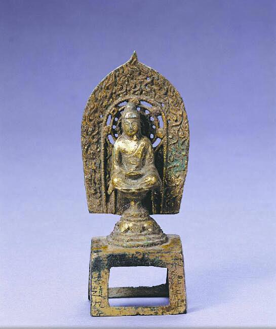 阿弥陀佛像铜镀金整躯造型完美做工精细是一尊不可多得的唐代佛像精品