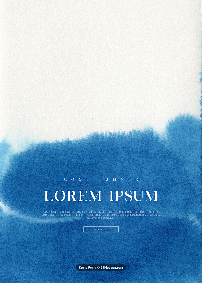 蓝色水彩背景超高清水墨psd素材cm32002810平面设计水彩纹饰