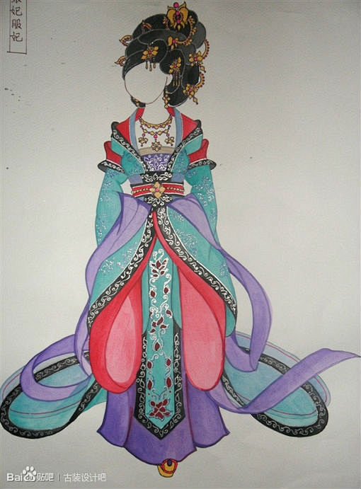 rabbit咪tutata手绘中国古代后宫妃嫔服饰图样古装设计吧百度贴吧