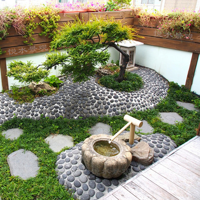 日式庭院景观摆件花园小品民宿落地装饰摆件淘宝网