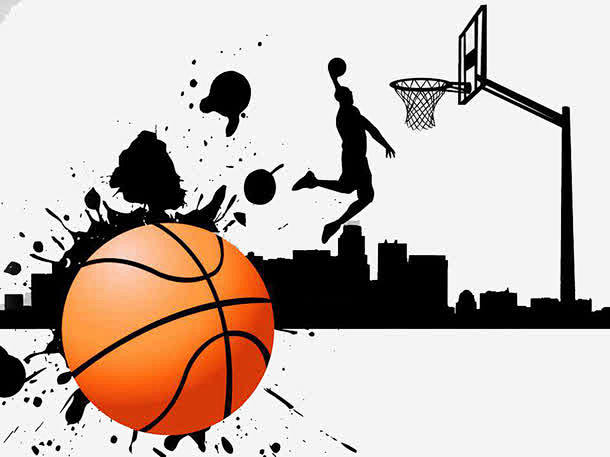篮球ppt背景高清素材ppt模板ppt背景水墨灌篮篮球免抠png设计图片免费