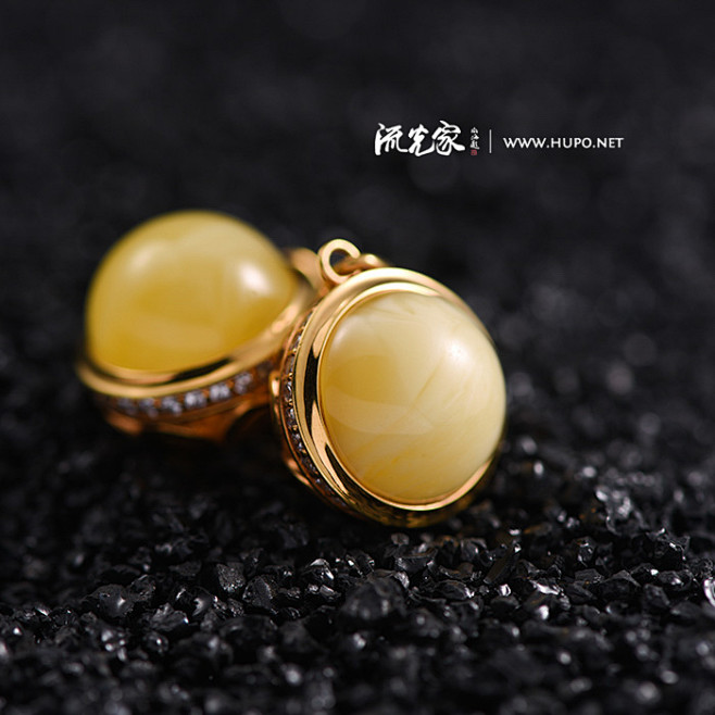 流光家欧洲设计小圆球蜜蜡吊坠项链925银镶嵌天然琥珀蜜蜡淘宝网