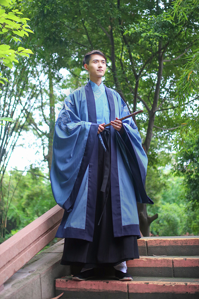 重回汉唐临渊原创品牌日常汉服男装绣花上衣下裳单大氅非古装淘宝网