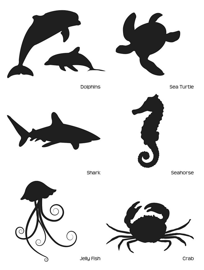 海豚剪影艺术海洋生物海洋动物被theargyleaardvark