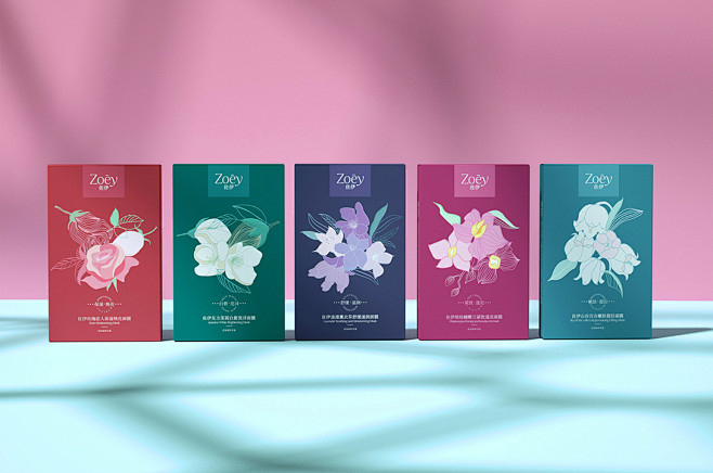 zoey花卉面膜包装设计化妆品包装设计古田路9号品牌创意版权保护平台