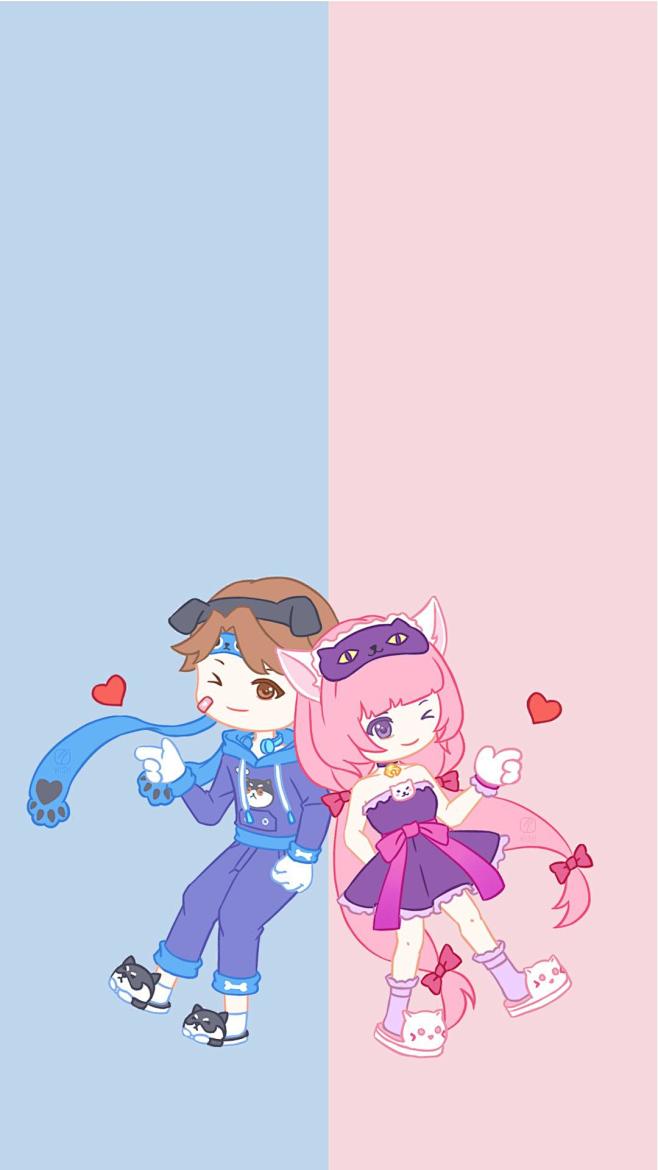 王者荣耀大乔孙策猫狗日记星元情侣聊天背景cpwish月