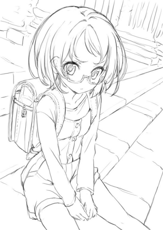 手绘教程漫画人物线稿