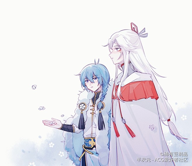 王者荣耀明世隐私设弈星踏雪寻梅立绘cp