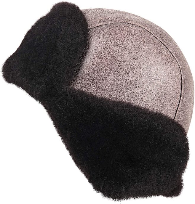 amazoncomzavelio中性款羊皮皮革飞行员俄罗斯ushankatrapper冬季毛皮