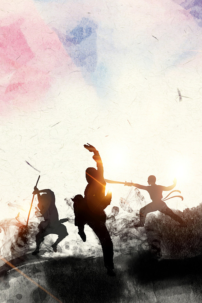 pptmachine转采于2019-05-07 11:11:13武术剪影武术班宣传单海报背景