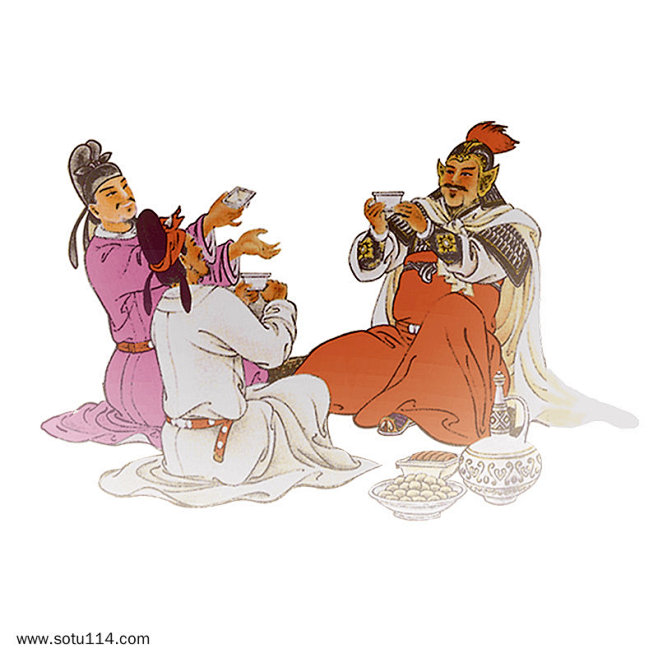 古人聚会喝酒插画