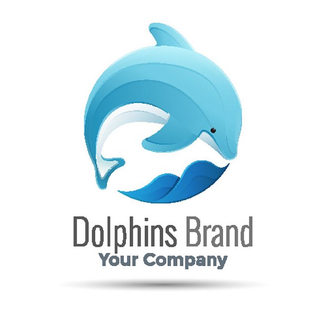 蓝色鲸鱼标志图片