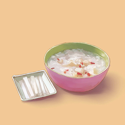 手绘山药饭粥