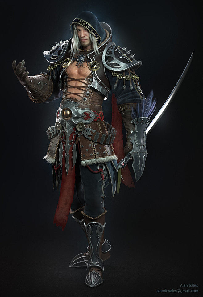 男战士画集编号1008游戏cg手绘插画游戏原画千画网588artcom