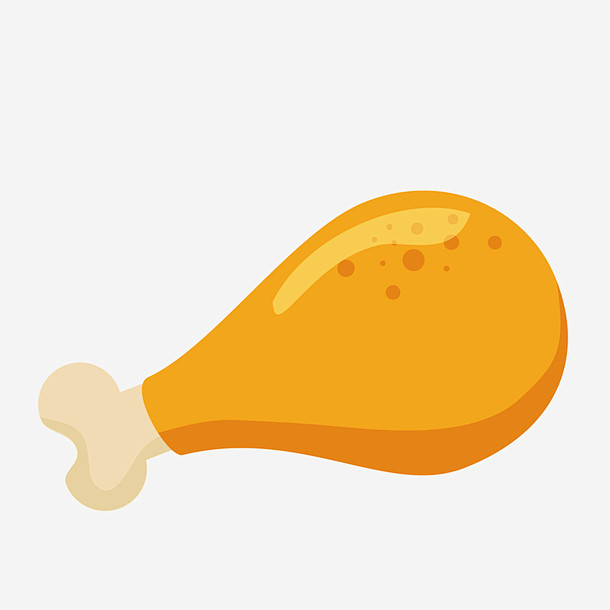 一块黄色的卡通鸡腿