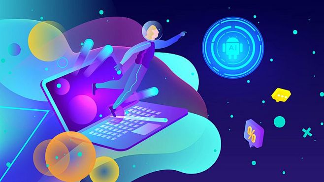 科技未来h5页面插画