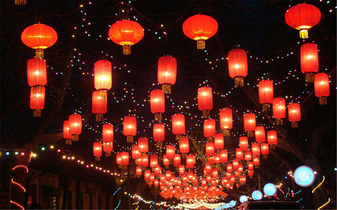 元宵节赏花灯正月十五灯会唯美场面高清摄影图片素材桌面壁纸