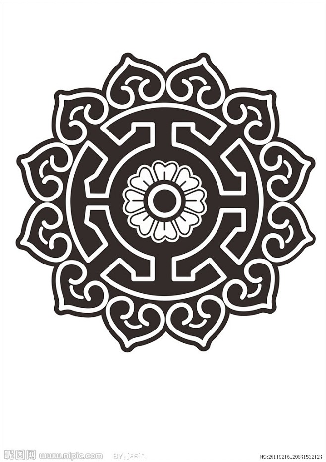 蒙古经典花纹主要应用与蒙古包的纹样装饰在现代设计中得到了更广泛的