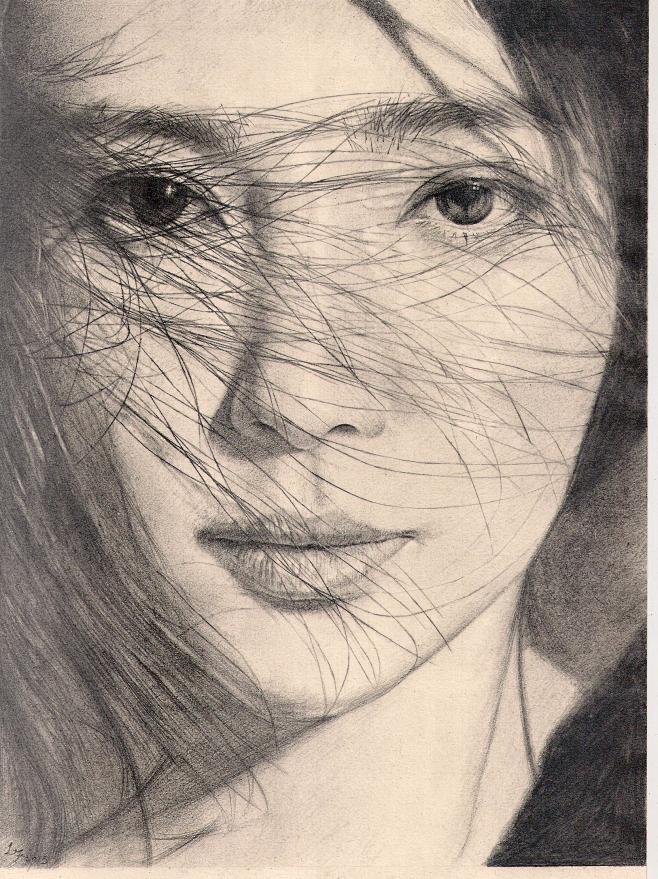 李冰冰素描铅笔画a4石家庄手绘素描纸aonisiti工作室qq1034513483
