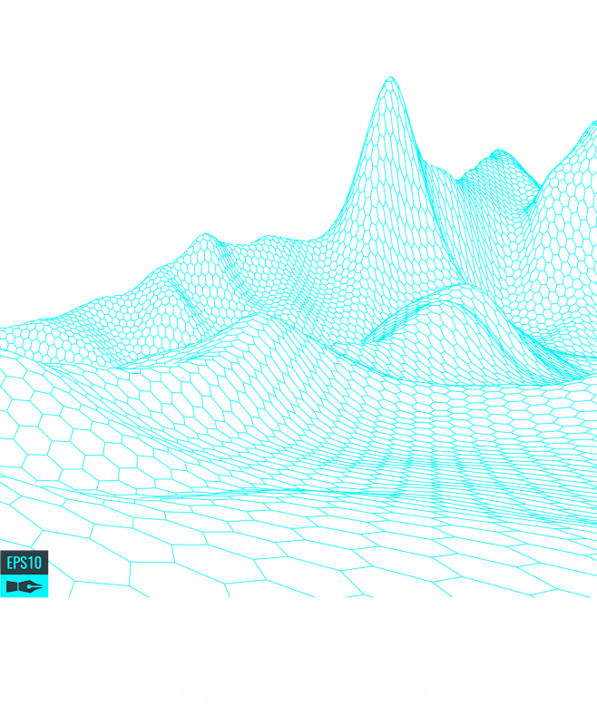 酷炫科技感山脈起伏3d立體背景紋理裝飾png免扣素材