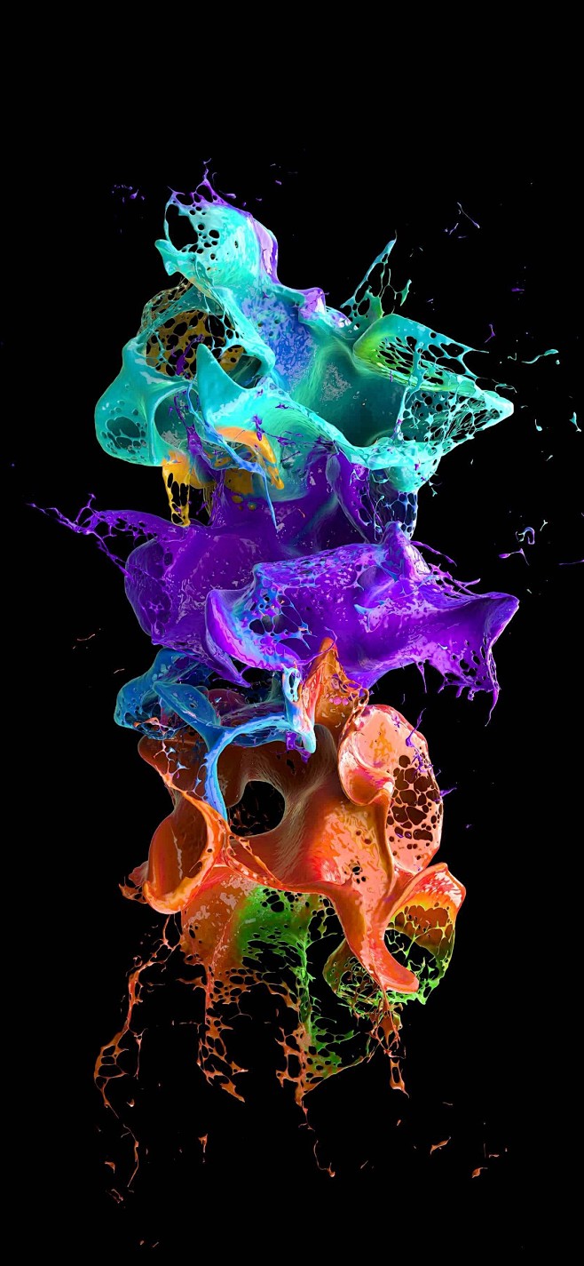 颜料液体融合色彩喷洒