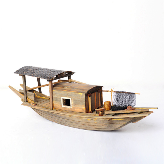 特价包邮手工实木做旧木制帆船摆件乌篷船工艺品渔船模型江南特色淘宝