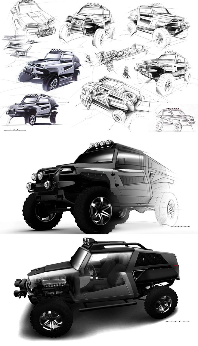 2011年的全驅越野車設計全驅越野車設計草圖效果圖designstudiomukaan