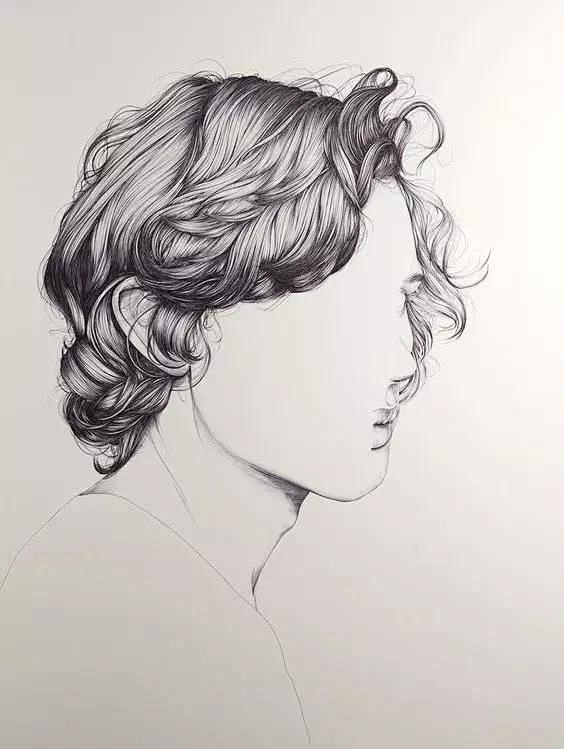 画素描速写头发往往是硬伤