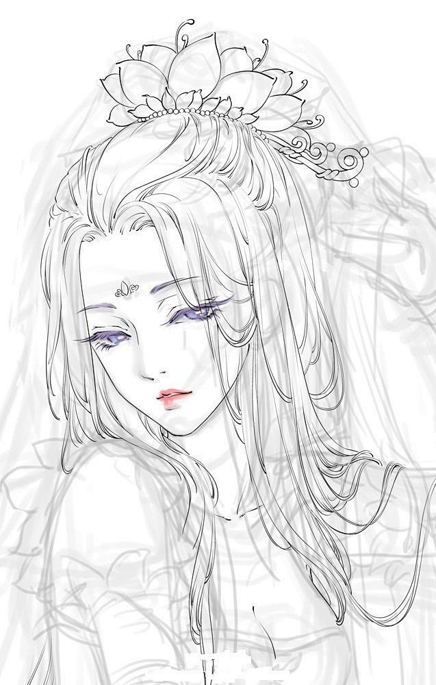 09:43:52古代美女 水粉画 手绘 插画 壁纸 古装 古风线稿惊艳时光温柔